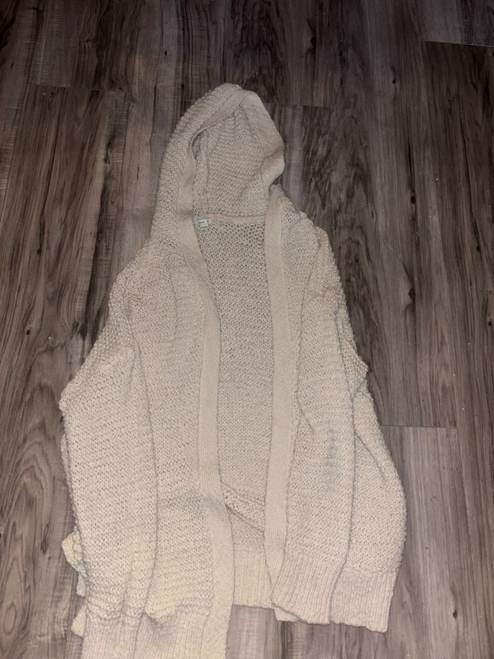 🛍️2 for 25 🛍️aerie Cream Hooded Open-Front Knit Cardigan